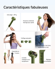 Présentation complète des caractéristiques et fonctionnalités du sèche-cheveux Laifen Air Pro green